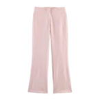 Women High-waisted Flared Trousers with Seam-Emphasized Sides and Stretch Fashion Glam