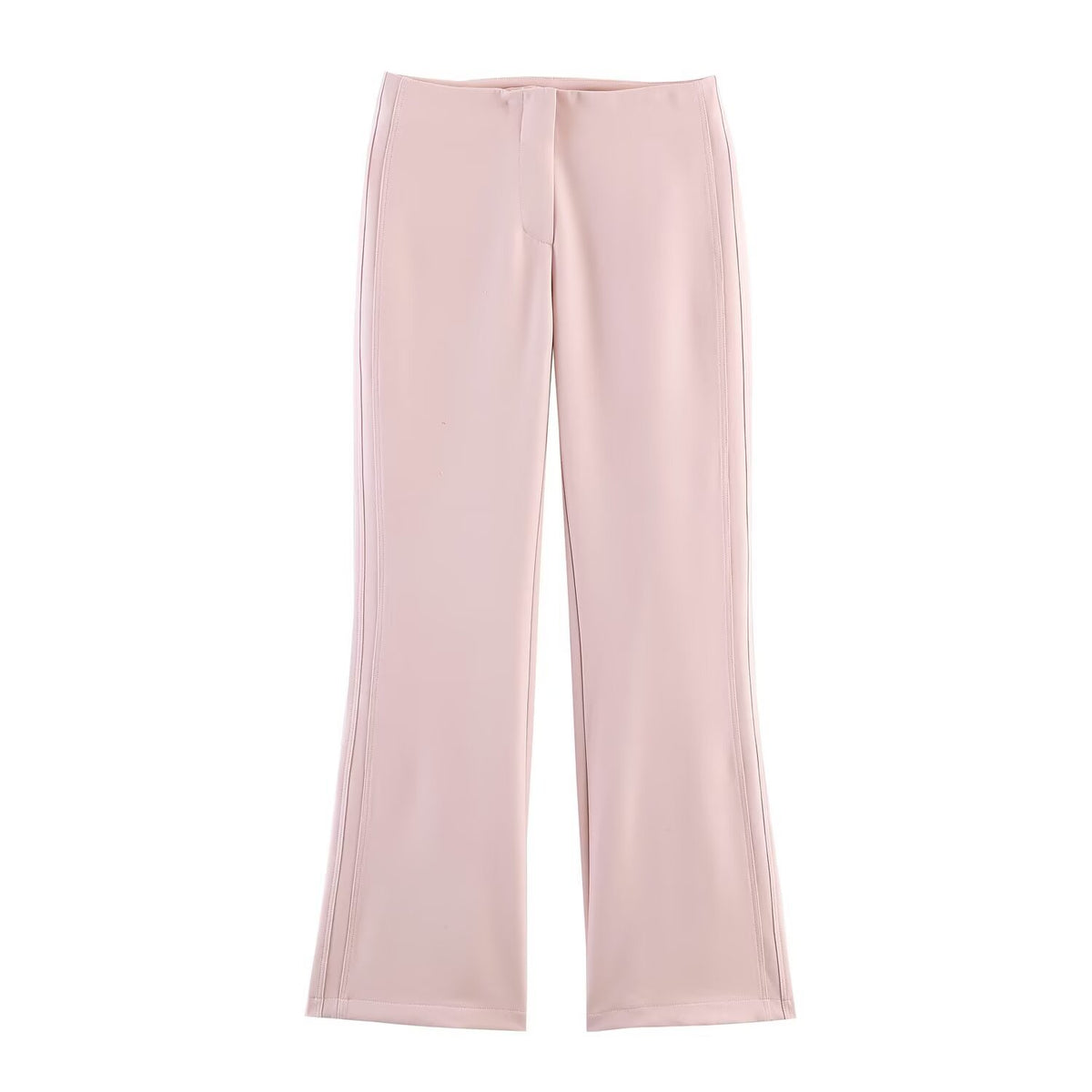 Women High-waisted Flared Trousers with Seam-Emphasized Sides and Stretch Fashion Glam