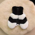 Women Cropped Faux Fur Vest with Layered Volume Panels Fashion Glam