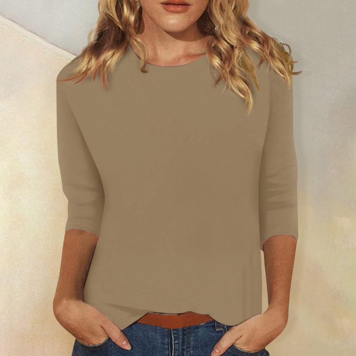Women's Loose Cotton Shirt with 3/4 Sleeves Fashion Glam