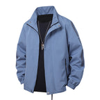 Men's minimalist technical leisure jacket with high collar, concealed zipper, and elastic cuffs Fashion Glam