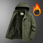 Men's insulated hooded parka with thermo teddy lining, windproof cotton blend outer shell, and multiple pockets Fashion Glam