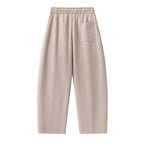 Unisex wide ankle-length cargo pants in relaxed fit with elastic drawstring waistband and zip pockets Fashion Glam
