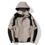 Men's technical softshell hooded jacket with contrast panels and zippered sleeve pocket Fashion Glam