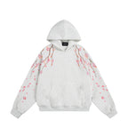 Unisex Oversize Hoodie with Cherry Blossom Print, Kangaroo Pocket and Loose Fit Fashion Glam