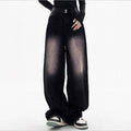 Women's High-Waisted Baggy Jeans made of Denim with Extra Wide Leg and Used-Fade Fashion Glam