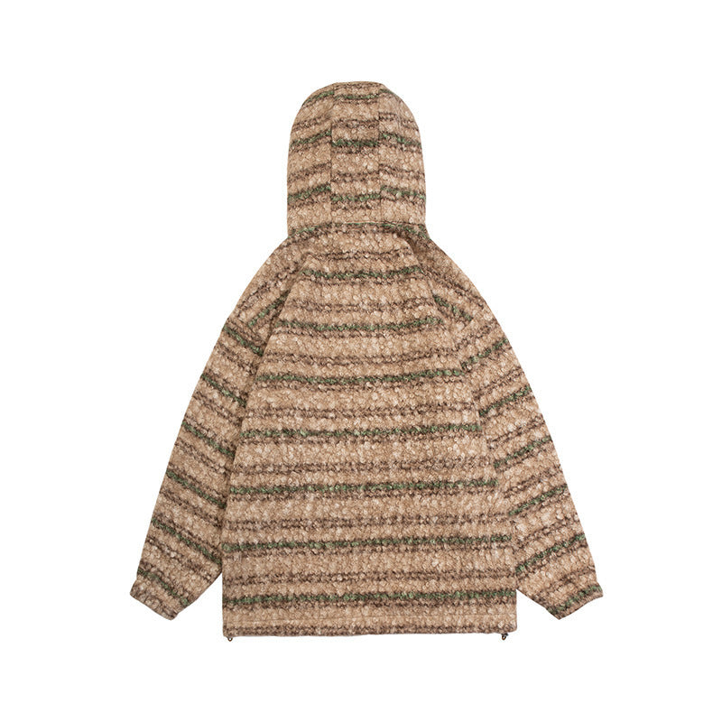 Unisex knit hoodie in oversized cut with half zipper Fashion Glam