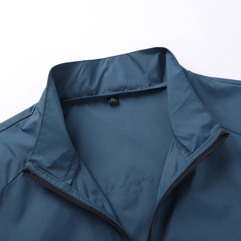 Men's nan ultralight windproof leisure jacket with stand-up collar, concealed zipper, and zippered pockets Fashion Glam