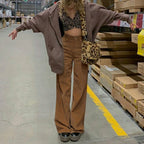 Women's high-waisted wide waistband pants in retro style Fashion Glam