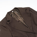 Women Tailored Structured Single-Button Blazer with Gathered Waist and Light Padding Fashion Glam