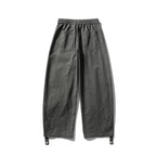 Unisex Wide Cropped Cargo Pants with Drawstring Waistband, Multifunctional Flap Pockets, and Adjustable Leg Straps Fashion Glam