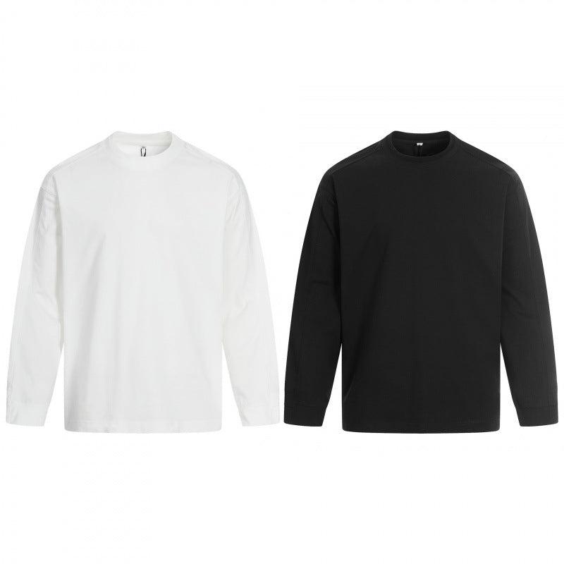 Unisex Long Sleeve Oversized Basic Shirt with Round Neck Fashion Glam