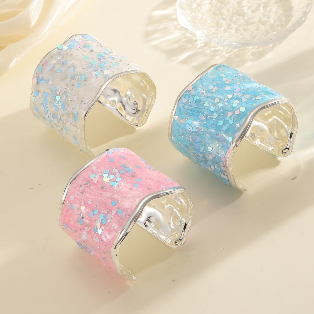 Women's Glittering Ring made of high-quality Epoxy Resin Fashion Glam