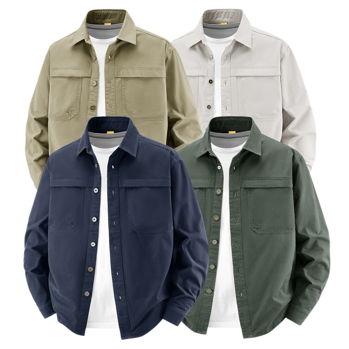 Men's overshirt made of cotton twill with two chest flaps and relaxed fit Fashion Glam