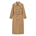 Women Longer tailored trench coat with double waist belt and epaulettes Fashion Glam