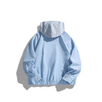 Unisex Lightweight Hooded Transition Jacket with Checkered Pattern Lining and Chest Pocket Fashion Glam