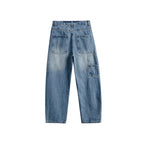 Men's Wide Patchwork Denim Jeans in Baggy Cut with Inserted Knee Panels Fashion Glam
