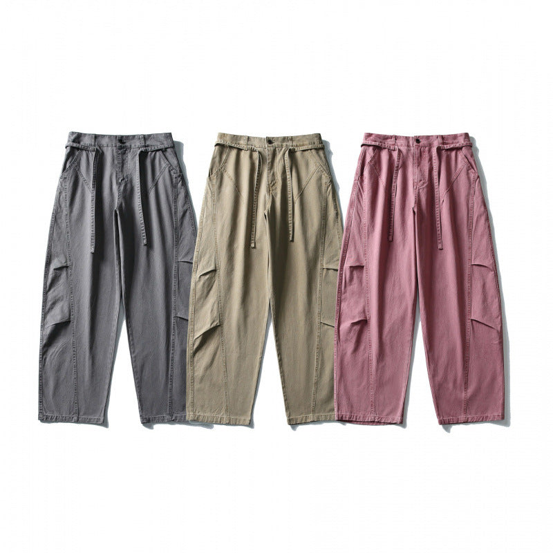 Men's Utility Cargo Pants in a wide Relaxed Fit with drawstring waistband and patch leg pockets Fashion Glam
