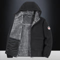 Men's Insulated Fleece Hoodie Jacket with Sherpa Lining and Two-Way Zipper Fashion Glam