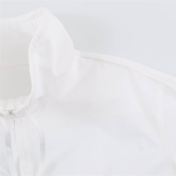 Women's lightweight adjustable windbreaker with stand-up collar, drawstring, and balloon sleeves Fashion Glam