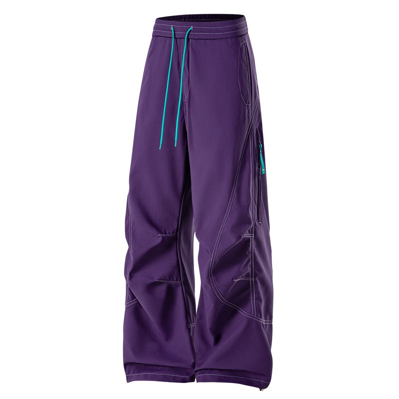 Men's Baggy Cargo Pants with Elastic Waistband, Multifunctional Pockets, and Adjustable Hem Fashion Glam