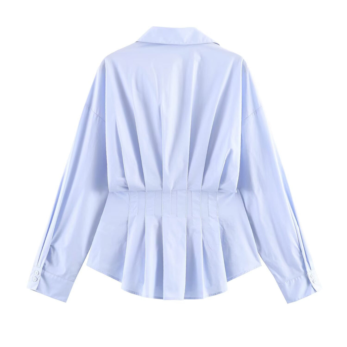 Women's tailored pleated blouse with peplum Fashion Glam