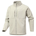 Men's Technical Softshell Jacket with Stand-Up Collar and Concealed Zip Pockets Fashion Glam