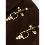 Men's short jacket made of suede look with decorative shoulder buckles and concealed zipper Fashion Glam