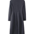 Ladies Elegant Wool Blend Long Coat with Shawl Collarless Look and Single Button Closure Fashion Glam