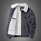 Men's cord jacket with sherpa lining, shirt collar and pocket detail Fashion Glam
