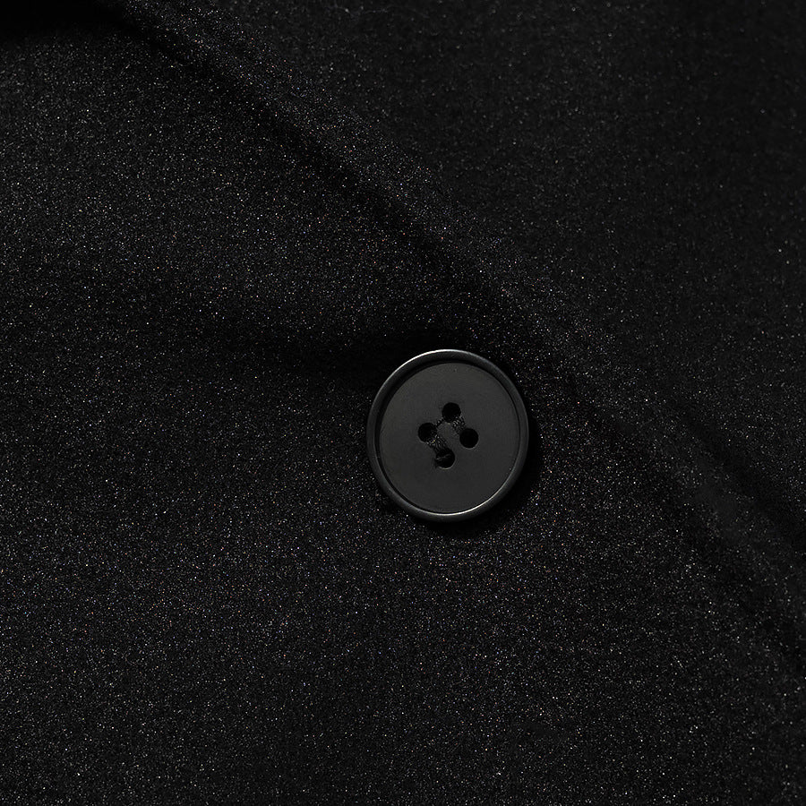 Ladies long coat in a minimalist cocoon cut made of a wool blend with double-breasted button placket Fashion Glam