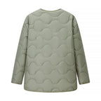 Women’s Oversized Padded Jacket in Cocoon Cut with Press Stud Closure Fashion Glam