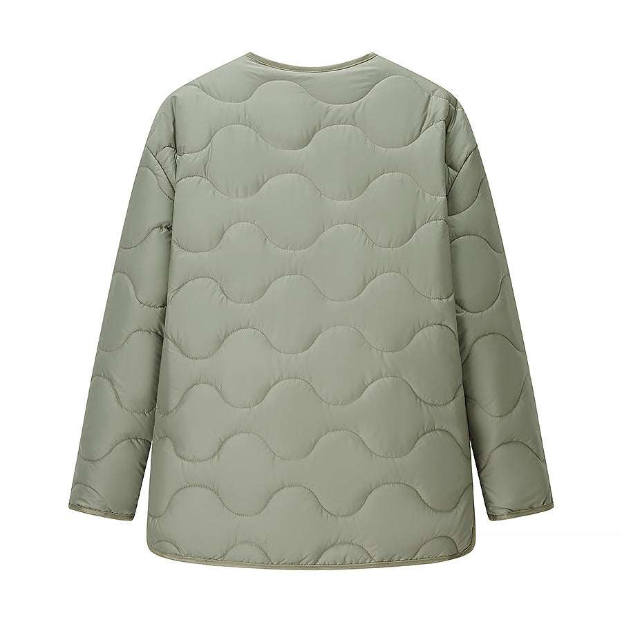 Women’s Oversized Padded Jacket in Cocoon Cut with Press Stud Closure Fashion Glam