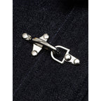 Men's Boxy Denim Jacket with Cord Collar and Metal Toggle Closures Fashion Glam