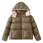 Women's Padded Quilted Jacket with XXL Hood and Flap Pockets Fashion Glam