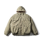 Unisex Boxy-Canvas-Hooded Jacket with Teddy Lining and Utility Pockets Fashion Glam