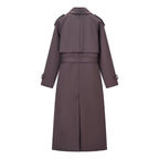 Women Longer classic trench coat with button placket, tie belt and epaulettes Fashion Glam
