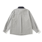 Men's Oversized Shirt Jacket with Cord Collar, Chest Pocket and Stud Detail Fashion Glam