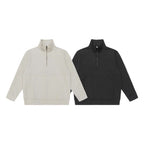 Unisex Oversize Sweatshirt with half zip, stand-up collar and kangaroo pocket Fashion Glam