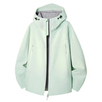 Women's Waterproof Softshell Outdoor Jacket with Minimalist Silhouette and Ventilation Perforation at the Collar Fashion Glam