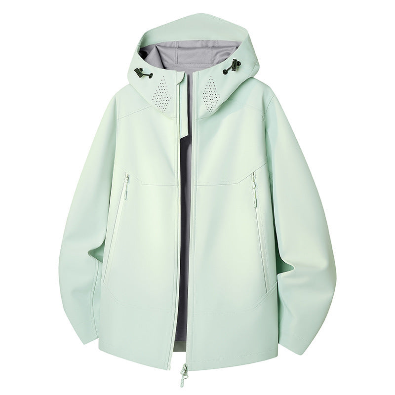 Women's Waterproof Softshell Outdoor Jacket with Minimalist Silhouette and Ventilation Perforation at the Collar Fashion Glam
