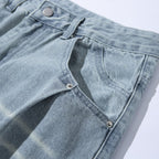 Women's Wide High-Waist Jeans in Vintage Denim with Used Effect Fashion Glam