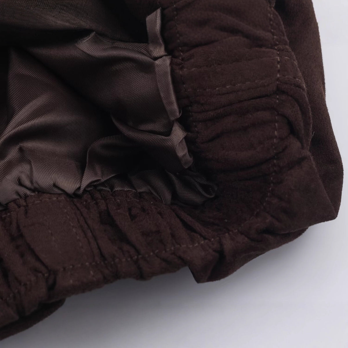 Women's Short Oversized Suede-Look Bomber Jacket with Stand-Up Collar and Elastic Hem Fashion Glam
