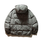 Unisex Oversize quilted jacket in boxy cut with hood and adjustable hem Fashion Glam
