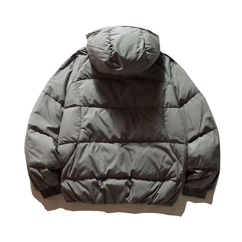 Unisex Oversize quilted jacket in boxy cut with hood and adjustable hem Fashion Glam