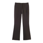 Women High-waisted Flared Trousers with Seam-Emphasized Sides and Stretch Fashion Glam