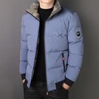 Men's short padded quilted jacket with camouflage lining, ribbed cuffs, and zip pockets Fashion Glam