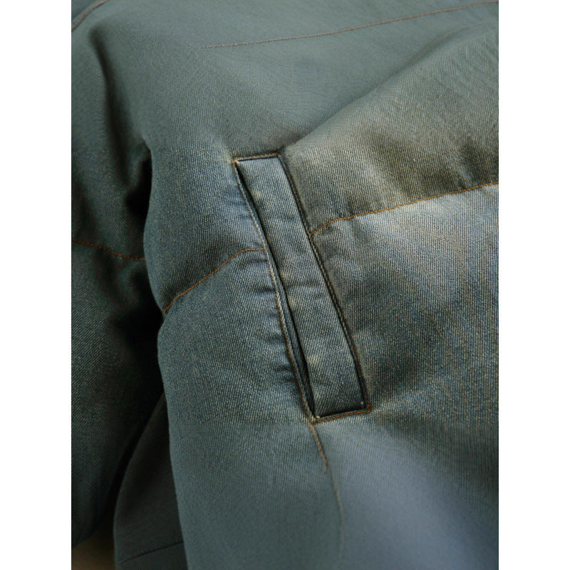 Unisex Short Oversized Padded Jacket with Stand Collar, Drawstring and Elastic Sleeve Cuffs Fashion Glam