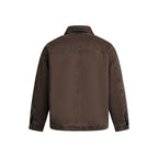 Men's Oversized Canvas Jacket with Shirt Collar, Raglan Seams and Full-length Zipper Fashion Glam