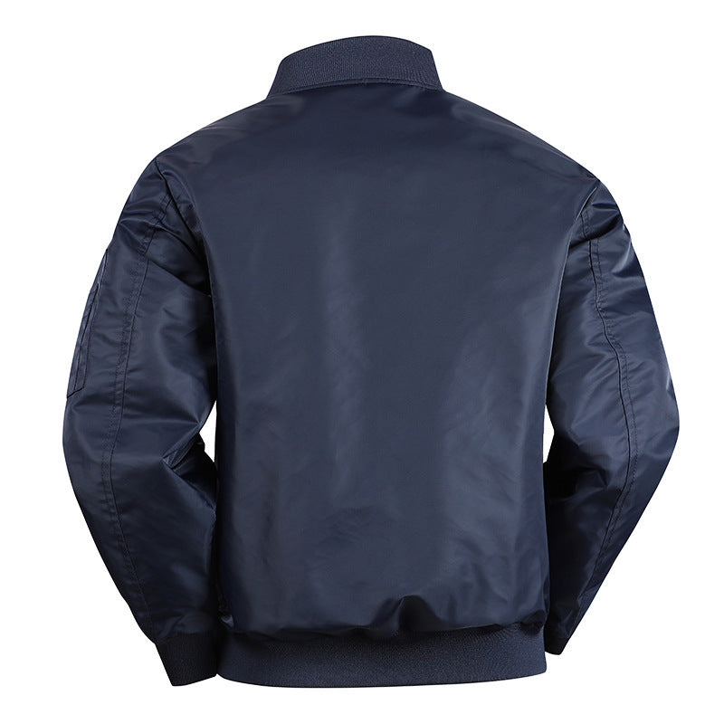 Men's Lightweight Flight Bomber Jacket with Water-Repellent Shell and Contrast Lining Fashion Glam